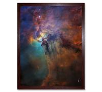 Hubble Space Telescope Image Lagoon Nebula Visible Light View Of Cosmic Fantasy Landscape Herschel 36 Giant Star With Gas Dust Cloud Mountains Art Pri Artery8 Brown A4