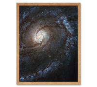 Hubble Space Telescope Image M100 WFC3 Spiral Galaxy With Two Blue Starbirthing Lanes Of Dust Clouds And Gas Art Print Framed Poster Wall Decor Artery8 Beige A4
