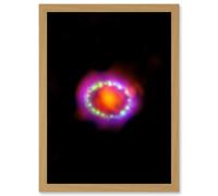 Hubble Space Telescope Image Multiwavelength View Of Supernova 1987A Red Green Blue Exploding Star Shock Wave Observations In Large Magellanic Cloud A Artery8 Beige W12 inch x H16 inch