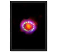 Hubble Space Telescope Image Multiwavelength View Of Supernova 1987A Red Green Blue Exploding Star Shock Wave Observations In Large Magellanic Cloud A Artery8 Black W12 inch x H16 inch