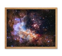 Hubble Space Telescope Image Nasa Unveils Celestial Fireworks 25th Anniversary Giant Cluster Westerlund 2 Colourful Nebula Dust Pillars Gas Clouds Art Artery8 Beige W12 inch x H16 inch