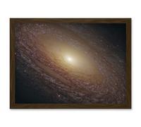 Hubble Space Telescope Image Spiral Galaxy NGC 2841 Blue Pink Emission Nebula Starbirth Region And A Majestic Disk Of Stars And Dust Lanes Art Print F Artery8 Brown A4