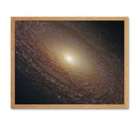Hubble Space Telescope Image Spiral Galaxy NGC 2841 Blue Pink Emission Nebula Starbirth Region And A Majestic Disk Of Stars And Dust Lanes Art Print F Artery8 Beige A4