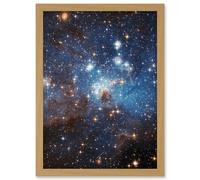 Hubble Space Telescope Image Star Forming Region LH 95 In The Large Magellanic Cloud Blue Haze LMC Galaxy Stellar Nursery Gas And Dust Lanes Art Print Artery8 Beige W12 inch x H16 inch