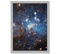 Hubble Space Telescope Image Star Forming Region LH 95 In The Large Magellanic Cloud Blue Haze LMC Galaxy Stellar Nursery Gas And Dust Lanes Art Print Artery8 Grey A4