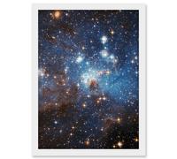 Hubble Space Telescope Image Star Forming Region LH 95 In The Large Magellanic Cloud Blue Haze LMC Galaxy Stellar Nursery Gas And Dust Lanes Art Print Artery8 White W12 inch x H16 inch