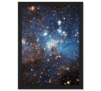 Hubble Space Telescope Image Star Forming Region LH 95 In The Large Magellanic Cloud Blue Haze LMC Galaxy Stellar Nursery Gas And Dust Lanes Art Print Artery8 Black W12 inch x H16 inch