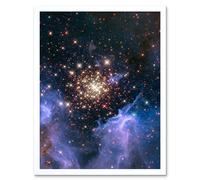 Hubble Space Telescope Image Starburst Cluster NGC 3603 Nebula Resembles Celestial Fireworks Surrounded By Clouds Of Interstellar Gas And Dust Art Pri Artery8 White A4
