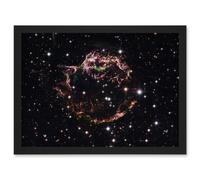 Hubble Space Telescope Image Supernova Remnant Cassiopeia March 2004 Composite Structure Star Fragments Youngest Stellar Explosion Milky Way Art Print Artery8 Black W12 inch x H16 inch