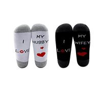 Hubby and Wifey Gifts I Love My Wifey Hubby Socks Groom Funny Gifts Engagement Gifts for Husband Wife Bridal Shower Gifts (Hubby+Wifey socks)