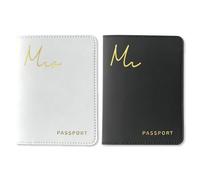 Hubby and Wifey Gifts Tags, Wedding Gifts for Couples 2025, Luggage Tags for Suitcases, Honeymoon Travel Essentials, A Mrs & Mr | Passport Covers, 5*6, Minimalist