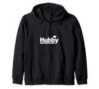 Hubby Heart Minimal Romantic Typography Design Zip Hoodie