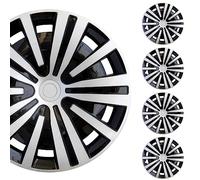 Hubcap Wheel Cover Replacement R16 Hub Caps Universal Wheel Rim Cover ABS Material Exterior Accessories Snap On Car Truck SUV -Set of 4 (16-Inch, Silver-Black)