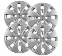 Hubcaps.com - Premium Quality - Toyota Yaris Replica Hubcaps, 15" Silver Replica Wheel Covers, Heavy Duty Construction, Factory Replacement (Set of 4)