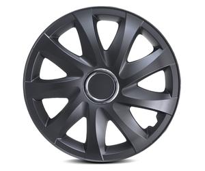 Hubcaps Wheel Covers Set 4 Pieces DR Black Matte Car 14 Inch Universal Fit