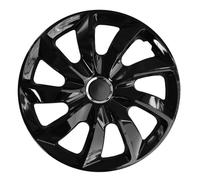 14" Wheel Covers Hubcaps Universal Black Gloss Lacquered 4 PCS Heavy Duty Solid