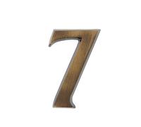 Huber house number brass antique 10 cm, elegant 3D design