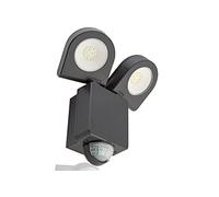 HUBER LED Spotlight with Motion Sensor 180° 18 W, 2400 lm, Matrix Lenses and Range Limiting, Wall Mounting, IP65, Anthracite
