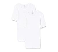 HUBER Men's Herren Shirt Kurzarm 2er Pack Undershirt, Green (White 0500), XL (Pack of 2)
