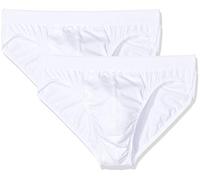 HUBER Men's Mike Brasil Slip 2er Pack, Opaque, White (White 0500), L (Pack of 2)