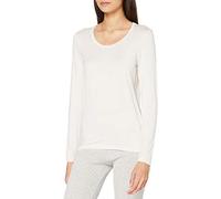 HUBER Women's Long-Sleeved Pyjama Top, Ivory (Champagne 0624), 22