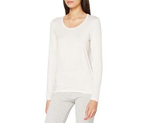 HUBER Women's Long-Sleeved Pyjama Top, Ivory (Champagne 0624), 22