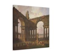 Hubert Robert（the Landing Place ） Wall Art Posters Room Aesthetic Print Art Wall Painting Canvas Modern Bedroom Decor 12x12inch(30x30cm)