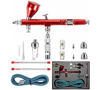 HUBEST 0.2mm/0.3mm/0.5mm Dual Action Airbrush Kit Gravity Airbrush Gun Spray Paint Gun Kit Complete Set Needle Nozzle Nozzlecap Setfor General-Purpose Art-and-Craft Projects Model-Railroad