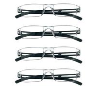 Hubeye 4 Pack Frameless Reading Glasses Ultralight Transparent Rimless Blue Light Blocking Computer Reader 1.50