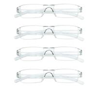 Hubeye 4 Pack Frameless Reading Glasses Ultralight Transparent Rimless Blue Light Blocking Computer Reader 2.00