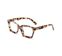 Hubeye Retro Oversized Large Frame Reading Glasses for Women Men Black Square Fashion Bold Style Blue Light Blocking Computer Reader for Office Home (Grey Stripe, 3.00)