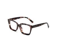 Hubeye Retro Oversized Large Frame Reading Glasses for Women Men Black Square Fashion Oprah Style Blue Light Blocking Computer Reader (Dark Grey Leopard, 2.00)