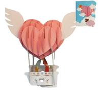 HUBGFEQ 3D Heart-Shaped Greeting Card Creative Holiday Card Valentine'S Day Wedding Holiday Thank-You Card-Hot Air Balloon