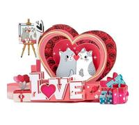 HUBGFEQ 3D Heart-Shaped Greeting Card Creative Holiday Card Valentine'S Day Wedding Holiday Thank-You Card-My Beloved