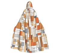 HUBGFEQ Mid Century Modern Halloween Hooded Cape Cloak | Adult Cosplay Costume Robe Full-Length Medieval Wrap with Oversized Hood and Tie for Roleplay Masquerade Themed Events