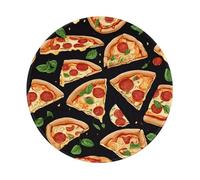 HUBGFEQ Pizza 3D Round Mousepad 7.9 Inch, Non-Slip Rubber Base and Stitched Edges Desk Mat for Office Gaming