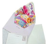 HUBGFEQ Premium 3D Pop-Up Creative Card Set, Floral Birthday Christmas Postcards, Romantic Party Decoration-06-5 Sets