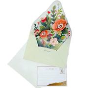 HUBGFEQ Premium 3D Pop-Up Creative Card Set, Floral Birthday Christmas Postcards, Romantic Party Decoration-02-5 Sets
