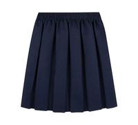 HUBIBUBI Back to School Girls Skirt | Stretch Waist Box Pleated Uniform Skirt | Summer Formal School wear Bottom Round Full Elasticated Ages 2-18 Years Navy