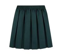HUBIBUBI Back to School Girls Skirt | Stretch Waist Box Pleated Uniform Skirt | Summer Formal School wear Bottom Round Full Elasticated Ages 2-18 Years Bottle Green