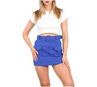 HUBIBUBI Cargo Skorts for Women UK High Waisted Summer Shorts with Pockets and Belt Skirt Hiking Running Plain Casual Combat Stretchy Skirts Ladies High Waisted Cargo Skort Belted Viral Skirt S to XXL