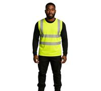 HUBIBUBI Sleeveless Hi Vis Viz Safety T-Shirt Reflective Tape Work Wear Vest Tank Top Sleeveless Hi Vis Viz Safety T-Shirt Reflective Tape Work Wear Vest Tank Top UK Sizes S-2XL (Yellow, 2XL)