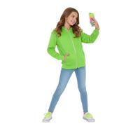 HUBIBUBI Solid Full-Zip Hoodie - Soft Fleece Kids Sweatshirt Jacket for Boys & Girls - Essential Hooded Outerwear with Pockets for Comfort & School (UK, Age, 9 Years, 10 Years, Regular, Neon Green)