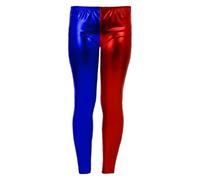 HUBIBUBI Women and Kids Halloween Costumes Cosplay Halloween Red Blue Jackets Knickers Hotpants Leggings Daddys Little Monster (Kids Leggings - Red & Blue, 13 Years)