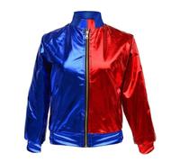 HUBIBUBI Women and Kids Halloween Costumes Cosplay Halloween Red Blue Jackets Knickers Hotpants Leggings Daddys Little Monster (Red and Blue - Plain Jacket, 16-18)