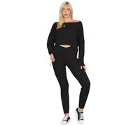 HUBIBUBI Womens Loungewear Ladies Cable Knitted Top Bottom Two Piece Co-Ords Set Tracksuit New Cable Knitted Loungewear Set Ladies Two Piece Women Long Sleeve Tracksuit Sizes 8-14