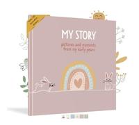 HuBorns - Baby Memory Book & Record Book, 50+ Pages and Stickers, Gifts & Essentials for Newborn, Neutral Keepsake for Boys & Girls, Baby Shower Gifts for Mum