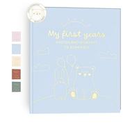 HuBorns - My First Year Baby Album up to 5 Years for Gluing Photos and Writing with 50+ Pages and Stickers, Photo Album Baby Girls and Boys, Memory Book, Ideal as Gifts for Birth