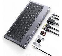 Hubs 11 in 1 Multi USB C Docking Station with Keyboard 100W PD, 4K, VGA, Ethernet, Card Reader, USB 3.0, Aux USB C HUB USB Hubs