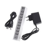 Hubs Plastic Splitter Hub Cellphone Charging Cable Adapter Charger 10 Port Keyboard U-Disk Mouse USB 2.0 USB Hubs (Colour : Onecolor)